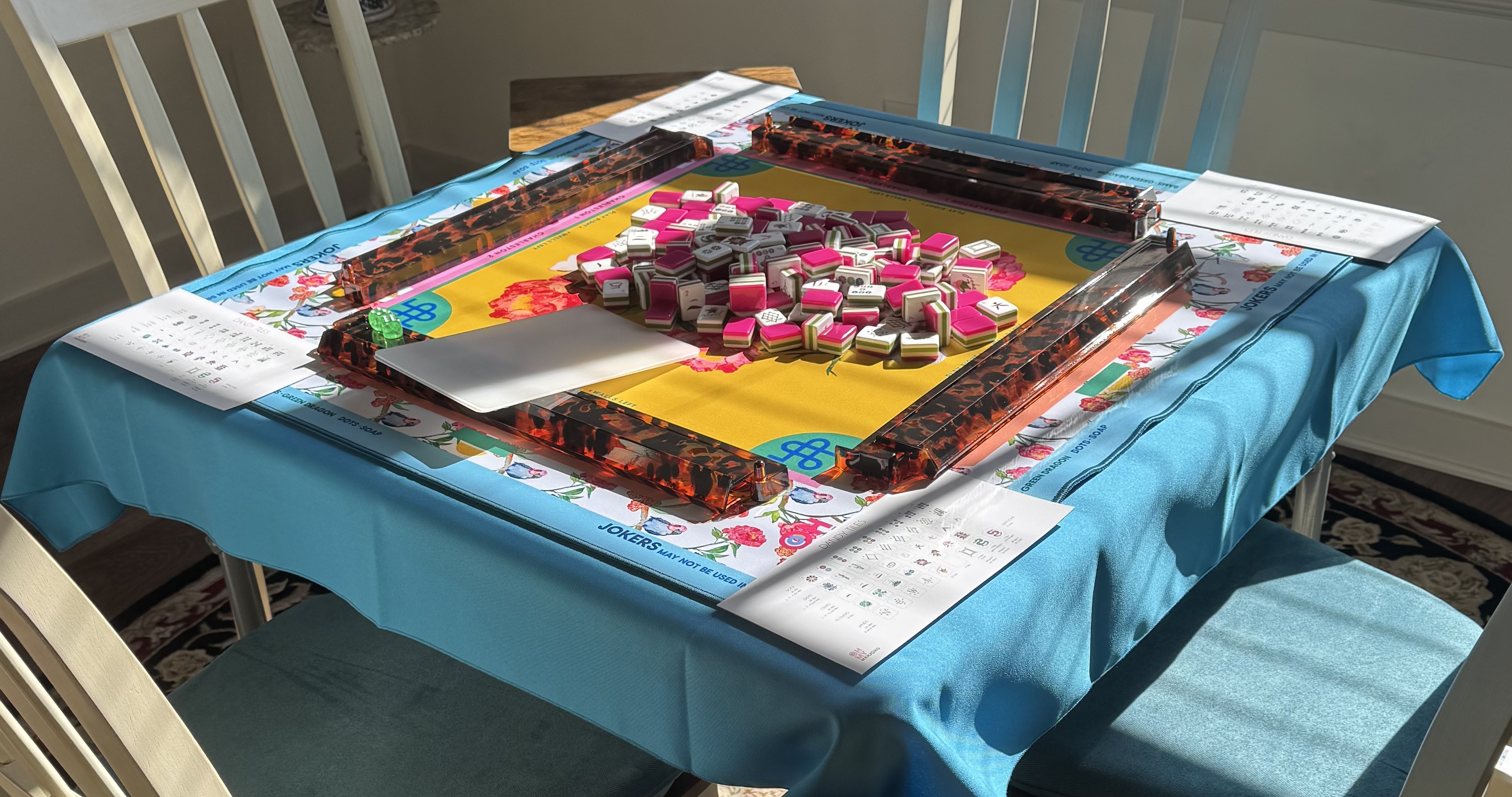Dandy tiles, Spring Fling mat, Tortoise Shell racks